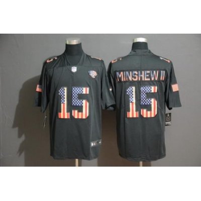 Jaguars 15 Gardner Minshew II 2019 Black Salute To Service USA Flag Fashion Limited Jersey