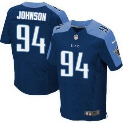 Nike Titans #94 Austin Johnson Navy Blue Alternate Mens Stitched NFL Elite Jersey