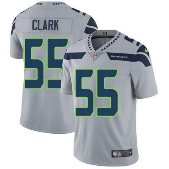 Nike Seahawks #55 Frank Clark Grey Alternate Mens Stitched NFL Vapor Untouchable Limited Jersey