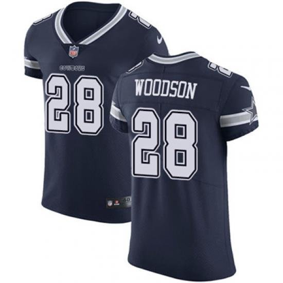 Nike Cowboys #28 Darren Woodson Navy Blue Team Color Mens Stitched NFL Vapor Untouchable Elite Jersey