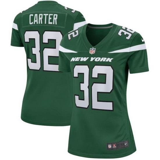 Women New York Jets Michael Carter #32 Green Vapor Limited Stitched Football Jersey