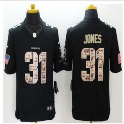 New Dallas Cowboys #31 Byron Jones Black Men's Stitched NFL Limited Salute to Service Jersey