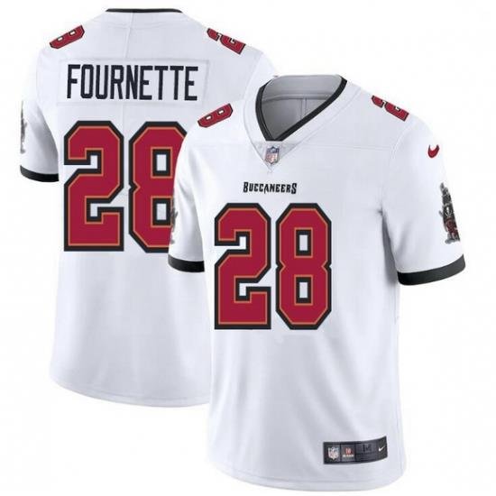 Men Tampa Bay Buccaneers 28 Leonard Fournette Men Nike White Vapor Limited Jersey