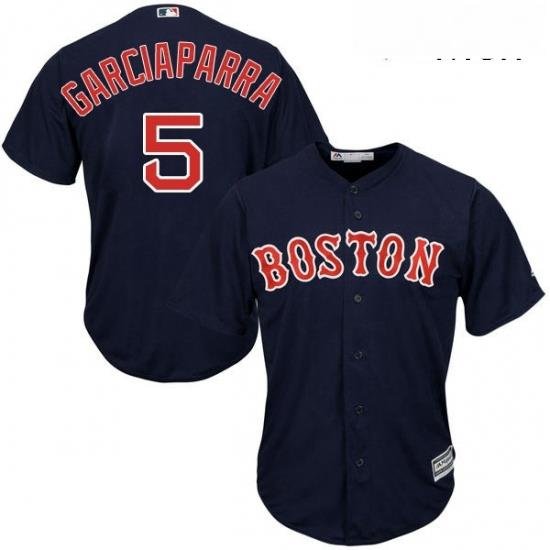 Mens Majestic Boston Red Sox 5 Nomar Garciaparra Replica Navy Blue Alternate Road Cool Base MLB Jersey