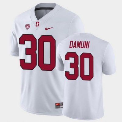 Men Stanford Cardinal Levani Damuni Game White College Football Jersey