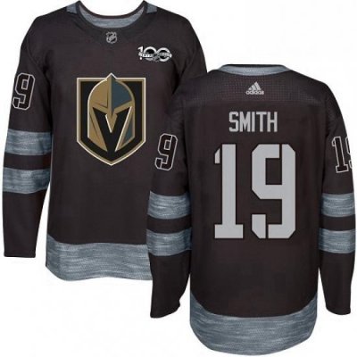 Mens Adidas Vegas Golden Knights 19 Reilly Smith Authentic Black 1917 2017 100th Anniversary NHL Jersey