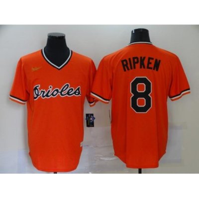 Orioles 8 Cal Ripken Jr Orange Nike Cool Base ThroWback Jersey