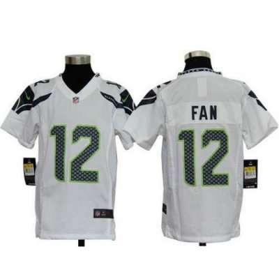 Nike Seahawks #12 Fan White Youth Stitched NFL Elite Jersey