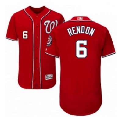 Mens Majestic Washington Nationals 6 Anthony Rendon Red Alternate Flex Base Authentic Collection MLB Jersey