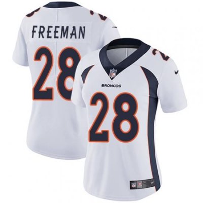 Nike Broncos #28 Royce Freeman White Women Stitched NFL Vapor Untouchable Limited Jersey