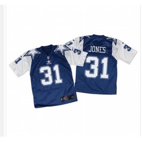 Nike Cowboys #31 Byron Jones Navy BlueWhite Throwback Mens Stitched NFL Elite Jersey