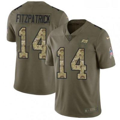 Mens Nike Tampa Bay Buccaneers 14 Ryan Fitzpatrick Limited OliveCamo 2017 Salute to Service NFL Jersey