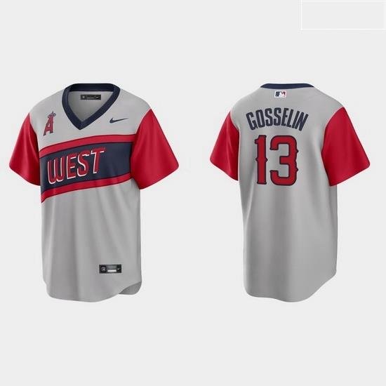 Men Los Angeles Angels 13 Phil Gosselin Men Nike Gray 2021 Little League Classic Game MLB Jersey