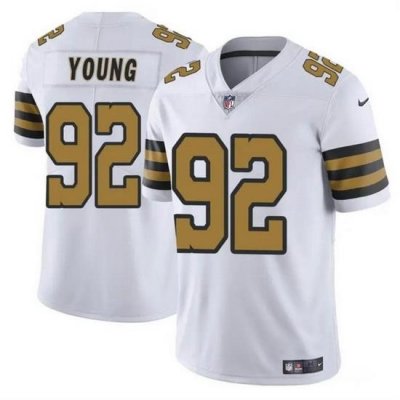 Men New Orleans Saints 92 Chase Young White Color Rush Limited Stitched Football Jersey