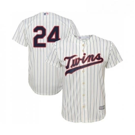 Youth Minnesota Twins 24 C J Cron Replica Cream Alternate Cool Base Baseball Jersey