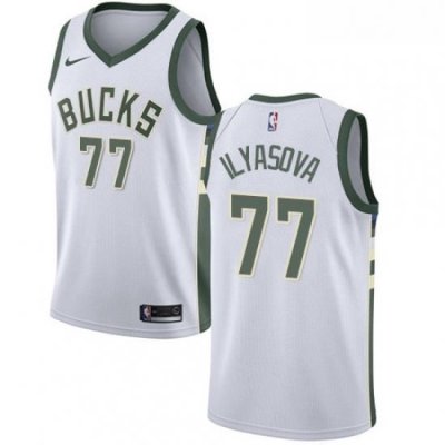 Youth Nike Milwaukee Bucks 77 Ersan Ilyasova Swingman White NBA Jersey Association Edition