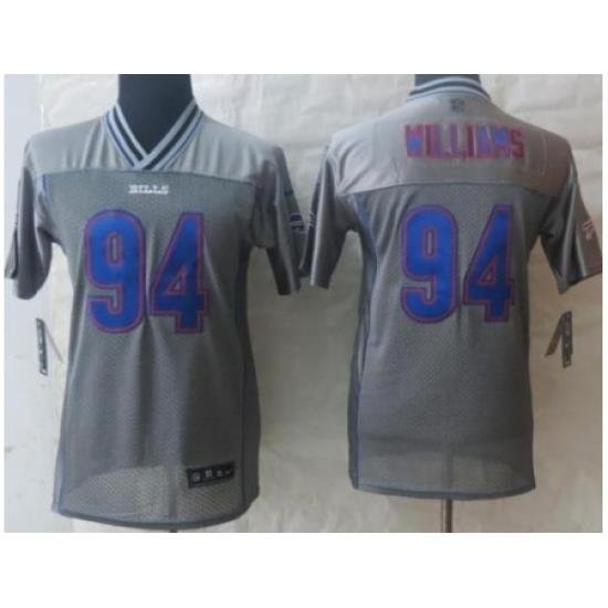 Youth Nike Buffalo Bills 94 Mario Williams Grey Vapor Elite Jerseys