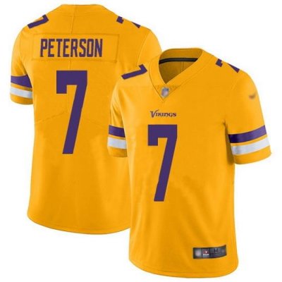 Nike Minnesota Vikings 7 Patrick Peterson Gold Men Stitched NFL Limited Inverted Legend Jersey