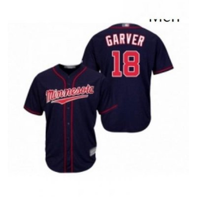 Mens Minnesota Twins 18 Mitch Garver Replica Navy Blue Alternate Road Cool Base Baseball Jersey