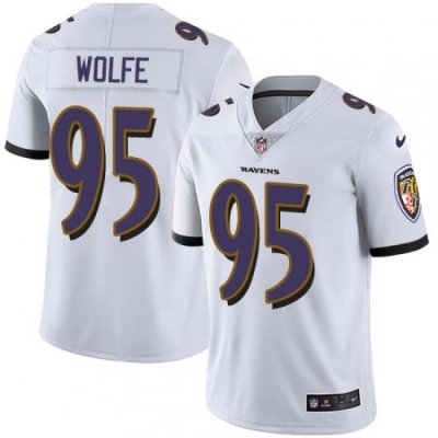 Nike Baltimore Ravens 95 Derek Wolfe White Men Stitched NFL Vapor Untouchable Limited Jersey