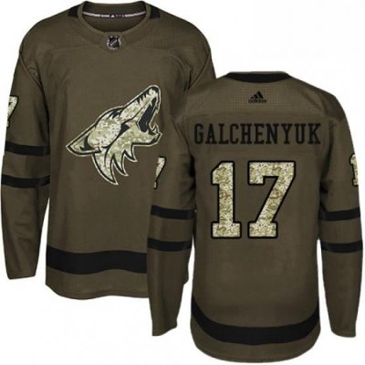 Mens Adidas Arizona Coyotes 17 Alex Galchenyuk Green Salute to Service Stitched NHL Jersey