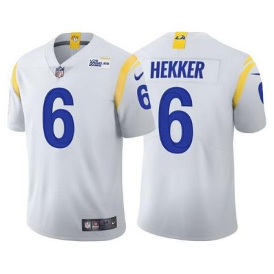 Men Los Angeles Rams 6 Johnny Hekker Vapor Limited White Jersey