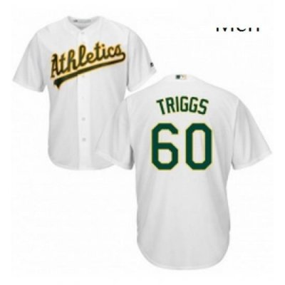 Mens Majestic Oakland Athletics 60 Andrew Triggs Replica White Home Cool Base MLB Jersey