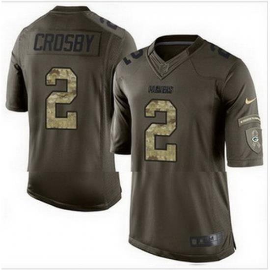 Nike Green Bay Packers #2 Mason Crosby Green Mens Stitched NFL Limited Salute To Service Jersey