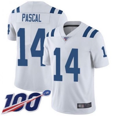 Men Zach Pascal Limited Road Jersey 14 Football Indianapolis Colts White 100th