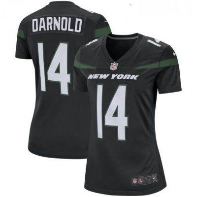 Womens New York Jets 14 Sam Darnold Nike Black Player Game Jersey