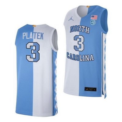 North Carolina Tar Heels Andrew Platek 2021 Blue White Split Edition Special Jersey