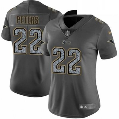 Womens Nike Los Angeles Rams 22 Marcus Peters Gray Static Vapor Untouchable Limited NFL Jersey