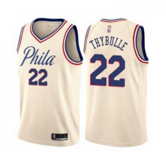 Youth Philadelphia 76ers 22 Mattise Thybulle Swingman Cream Basketball Jersey City Edition