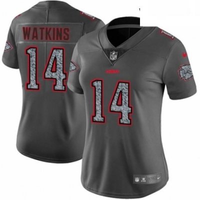 Womens Nike Kansas City Chiefs 14 Sammy Watkins Gray Static Vapor Untouchable Limited NFL Jersey