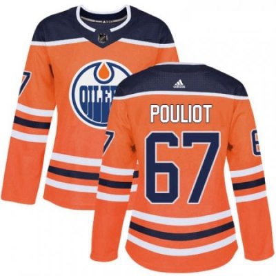 Womens Adidas Edmonton Oilers 67 Benoit Pouliot Authentic Orange Home NHL Jersey