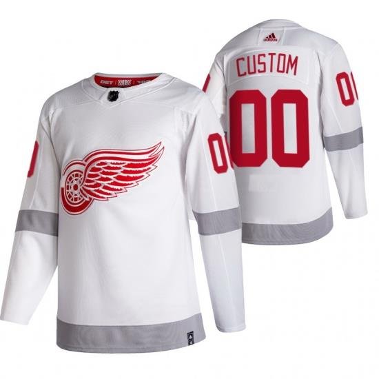 Detroit Red Wings Custom White Men Women youth Adidas 2020 21 Reverse Retro Alternate NHL Jersey