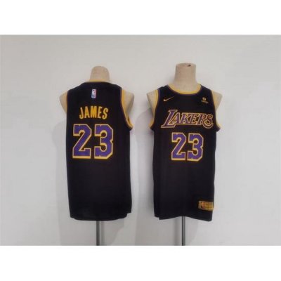 Men Los Angeles Lakers 23 LeBron James Black Stitched Basketball JerseyS