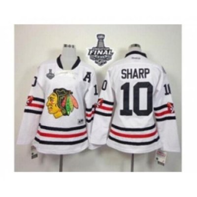 women nhl jerseys chicago blackhawks #10 sharp white[2015 winter classic][2015 stanley cup][patch A]