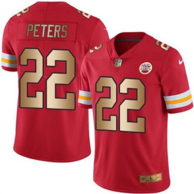 Nike Chiefs #22 Marcus Peters Red Mens Stitched NFL Limited Gold Rush Jersey