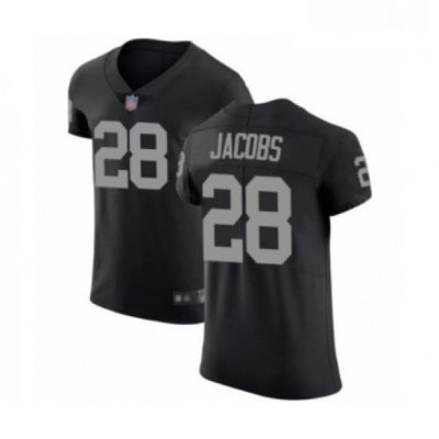 Mens Oakland Raiders 28 Josh Jacobs Black Team Color Vapor Untouchable Elite Player Football Jersey