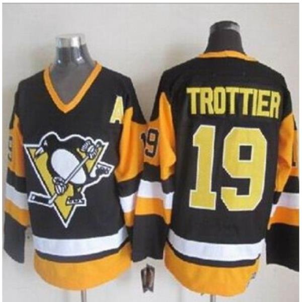 Pittsburgh Penguins #19 Bryan Trottier Black CCM Throwback Stitched NHL Jersey