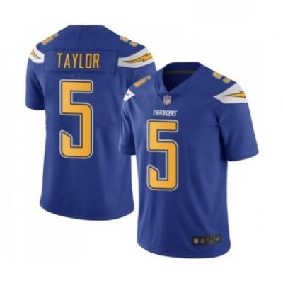 Men Los Angeles Chargers 5 Tyrod Taylor Limited Electric Blue Rush Vapor Untouchable Football Jersey