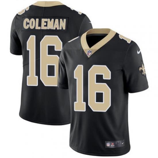 Nike Saints #16 Brandon Coleman Black Team Color Mens Stitched NFL Vapor Untouchable Limited Jersey