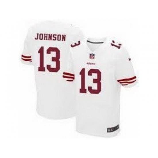 Nike San Francisco 49ers 13 Steve Johnson White Elite NFL Jersey