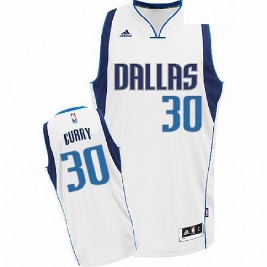 Mens Adidas Dallas Mavericks 30 Seth Curry Swingman White Home NBA Jersey