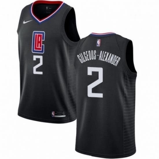 Mens Nike Los Angeles Clippers 2 Shai Gilgeous Alexander Swingman Black NBA Jersey Statement Edition