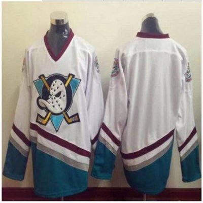 Anaheim Ducks Blank White CCM Throwback NHL Jersey