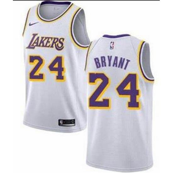 Men Lakers 24 Kobe Bryant White Nike Swingman Jersey