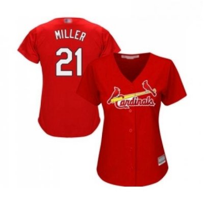 Womens St Louis Cardinals 21 Andrew Miller Replica Red Alternate Cool Base Baseball Jersey