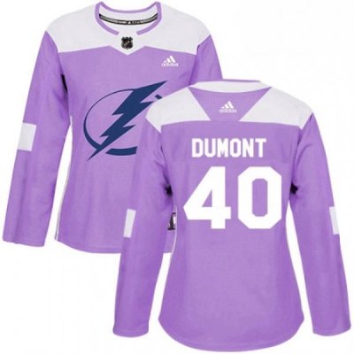 Womens Adidas Tampa Bay Lightning 40 Gabriel Dumont Authentic Purple Fights Cancer Practice NHL Jersey